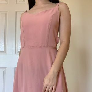 mauve pink backless maxi dress